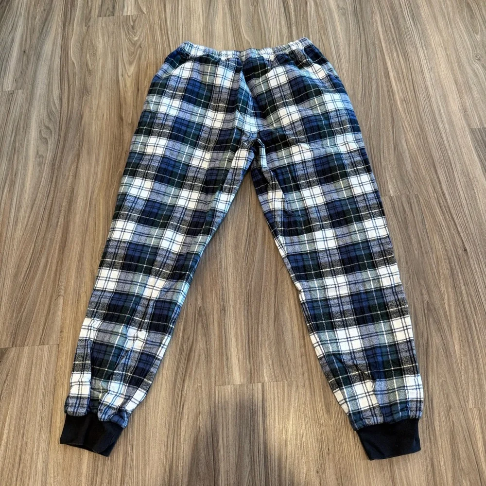 Vermont Flannel Blue Plaid Jogger Pants - Picture 8 of 11